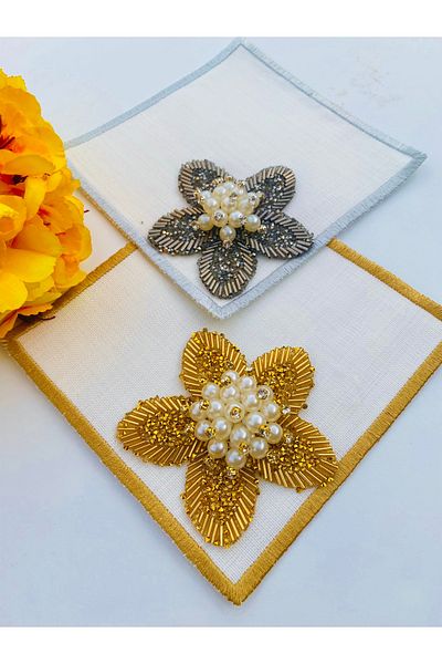 ELÇİÇEK HOME Presentation Napkin, Cocktail Napkin, Coffee Side Presentation Napkin Set of 2