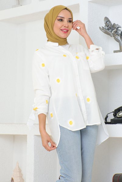 Generic Brand Shirt White - Yellow Polka Dot 301