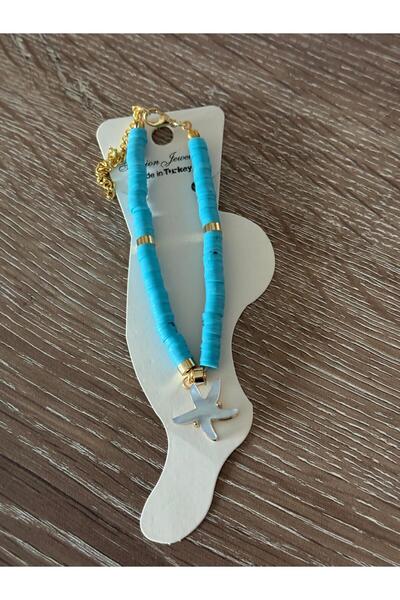 misstakıjewerly خلخال فيمو باللون الأزرق مع جهاز نجمة