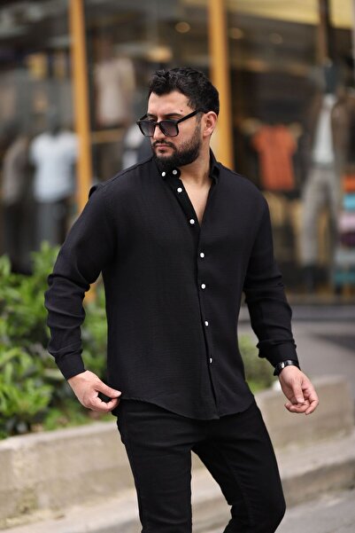 ENERJİN Cămașă de vară cu mânecă lungă, 100% bumbac, aspect de in