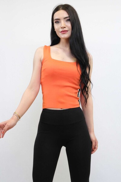Mestore Fashion Stripe Knitwear Undershirt Orange