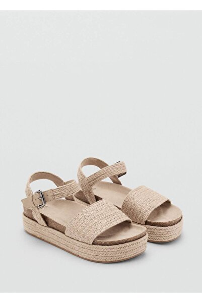 Mango Teen Örgü desenli jüt sandalet
