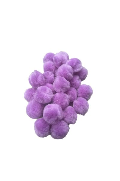 Yumuşakkeçe Handmade Merino Wool Pompom – 3 cm (25 Pieces, Soft & Natural)