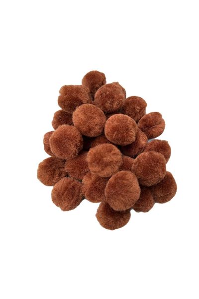 Yumuşakkeçe Handmade Merino Wool Pompom – 3 cm (25 Pieces, Soft & Natural)