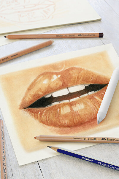 Faber Castell Classic Sketch Set6 Pieces Goldfaber 2B Graded Pencil Blending Stick Pitt Monochrome