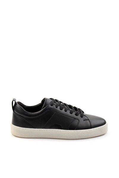Bambi Siyah Hakiki Deri Erkek Sneaker E01442500643