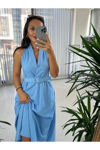 caddstore Rochia mea 3554 Baby Blue cu curea