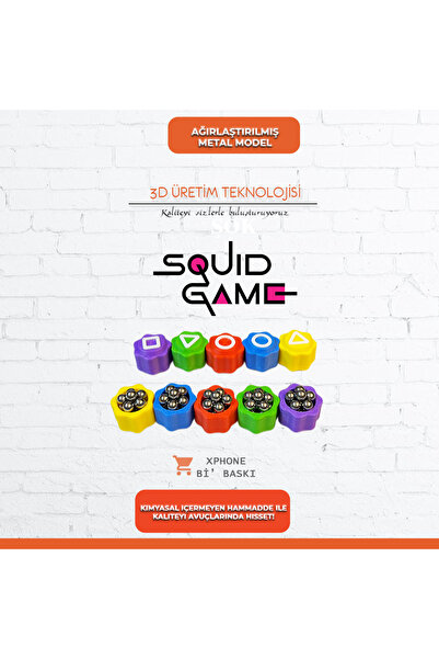 Squid Game | 5 Taş Oyun Seti Oyuncu 456 Anahtarlık (AĞIRLAŞTIRILMIŞ METAL BİLYELİ)