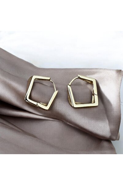 Sizintakidunyaniz Xuping Kadın Gold renk Asimetrik Dikdörtgen Küpe