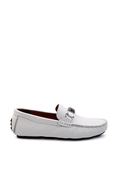 Bambi Beyaz Leather Erkek Loafer Ayakkabı E01547007540