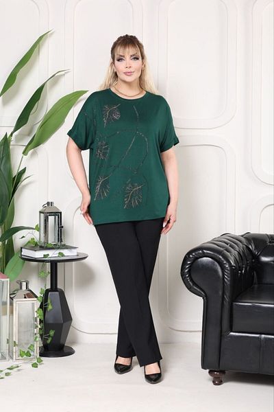 VERA COLLECTİON Battal Size Full Lichra Stone Embroidered Women's Bluz
