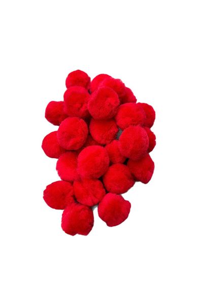 Yumuşakkeçe Handmade Merino Wool Pompom – 3 cm (25 Pieces, Soft & Natural)