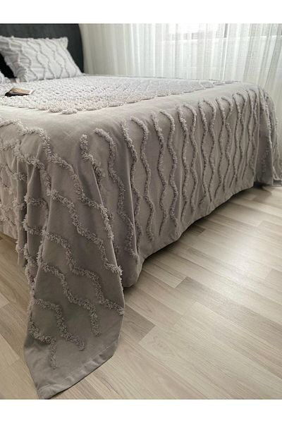Tly Home Textiles Saray Model Bedspread (_Grey_ Flowing)
