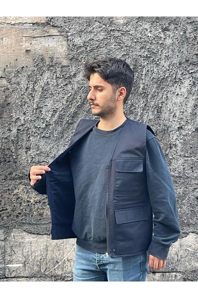 BAW COMPANY Vestă Hunter din țesătură de in de vară pentru bărbați, cu buzunare multiple, 7 buzunare. Comandați în funcție de tabelul de mărimi.