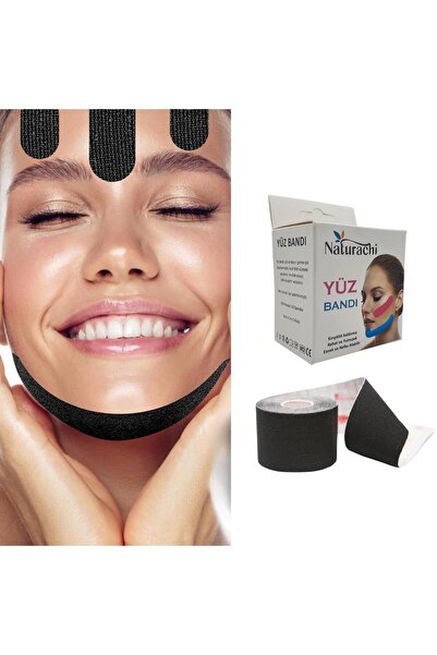 Naturachi Beauty Tape Face Tape pentru Yoga Bandă de lifting facial Culoare neagră