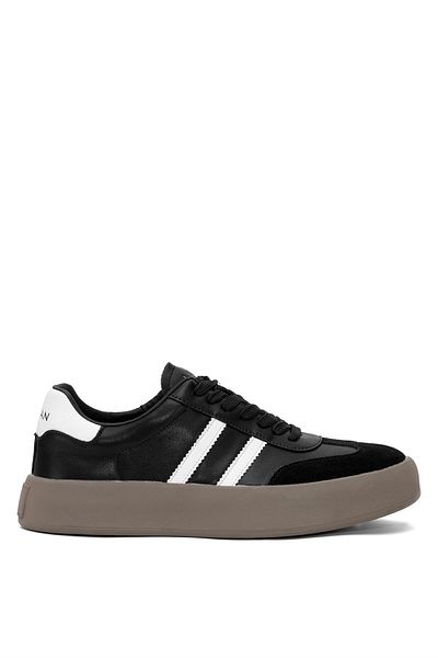 Lufian Ανδρικό Sneaker Samuel - Μαύρο - Μαύρο - Κλασικό - Γνήσιο δέρμα