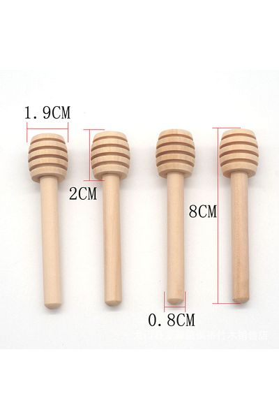 Choice 100pcs 8cm 100pcs Honey Stir Bar Mixing Handle Jar Spoon Practical 50/20pcs Wood Dipper Honey Long S
