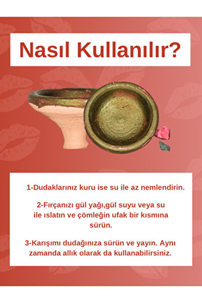 Missey Geleneksel Fas Kırmızı Ruj Bitmeyen Ruj Renkli Doğal Fas Ruju Akerfaasi