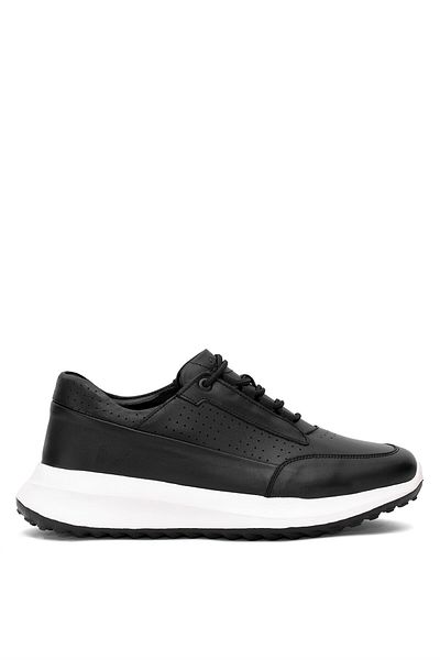 Ayakkabı Fuarı Elit 25YNbl5003C Ανδρικά παπούτσια casual από γνήσιο δέρμα μαύρο