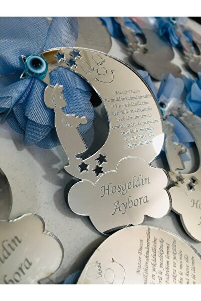 estölye مغناطيس هدية طفل رضيع من زجاج شبكي مع صلاة عين الشر 25 قطعة فضية