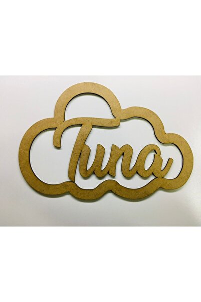 estölye Kapı Süsü Isimli Bulut Kasnak,makrome Bulut,makrome Isimlik 30x20 Cm