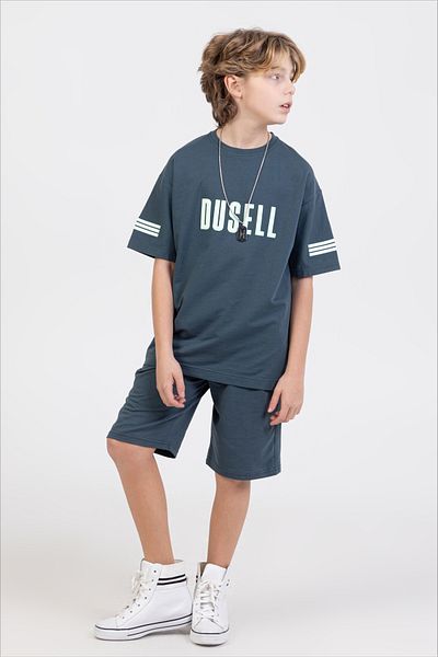 Ruhat Kids Boy Oversized Striped Bottom Top Double Set