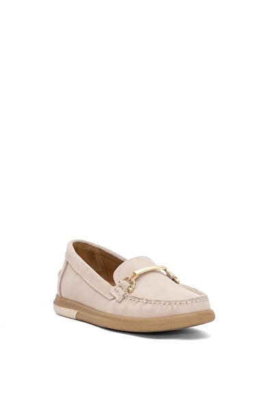 Venüs Beige Women's Genuine Leather Casuai Shoes 25484102 Y