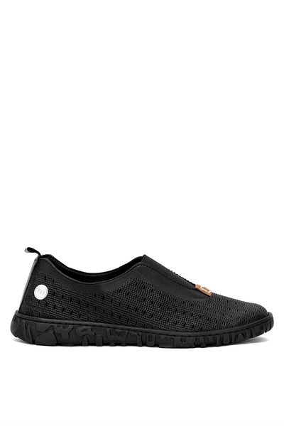 Mammamia Pantofi de damă negri casual D25YA-665 din piele naturală