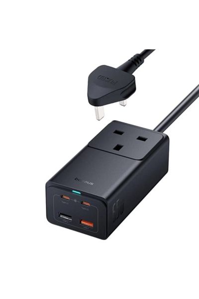 Baseus 65W Charging Station with 2 USB Ports, 2 Type-C Ports, and a Plug