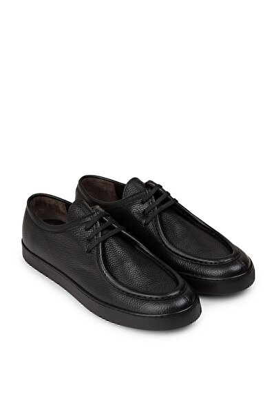Deery Black Genuine Leather Men's Casual Shoes