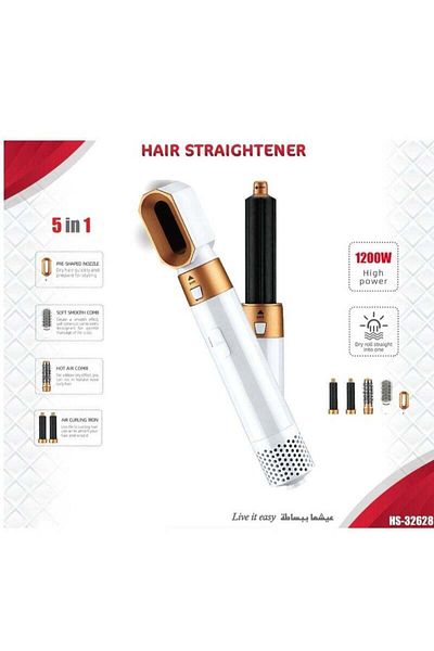 DLC 5-in-1 Hot Air Hair Styler, Negative Ion Hair Dryer Comb Curler