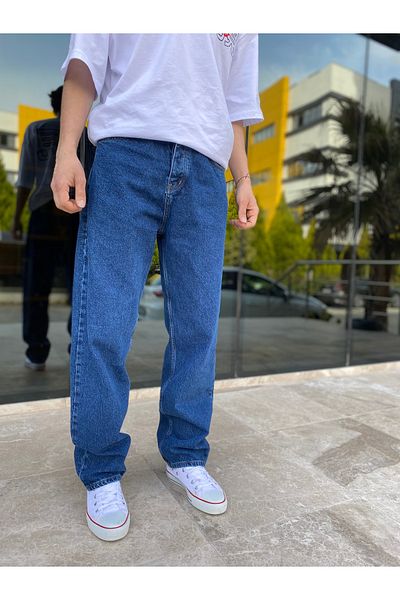 XPUPPETWEAR Navy Blue Baggy Fit Jeans