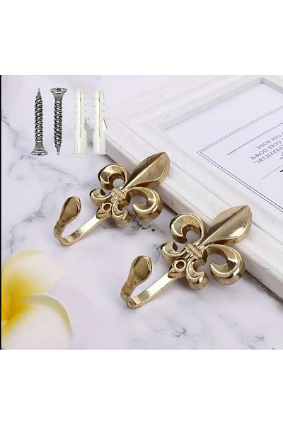 BABUN 2Pcs Wall Mounted Metal Retro Vintage Curtain Holder Hook Curtain Holder Retractor Apparatus
