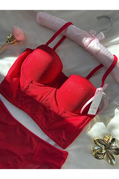 CALMEA Ruby Glow - Destekli Simli Bustiyer Takımı