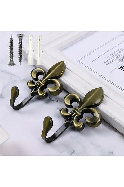 BABUN 2Pcs Wall Mounted Metal Retro Vintage Curtain Holder Hook Curtain Holder Retractor Apparatus