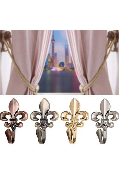 BABUN 2Pcs Wall Mounted Metal Retro Vintage Curtain Holder Hook Curtain Holder Retractor Apparatus