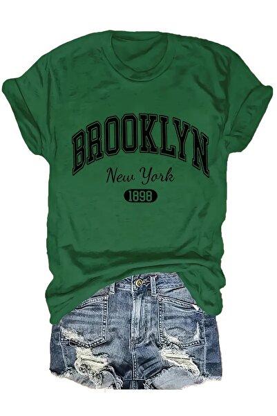 AZIZI TEKSTIL Μπλουζάκι με γραφικό μπλουζάκι Brooklyn New York 1898, άνετο μπ...