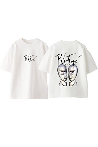 Anetos Tricou supradimensionat alb din bumbac cu design Pink Floyd Mask și im...