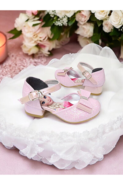 PATİK BEBE Girl's Powder Color Small Heeled Stylish Shoes