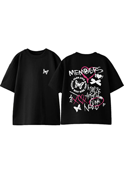 Anetos Members Love Design Rucsac cu imprimeu Tricou din bumbac alb supradime...