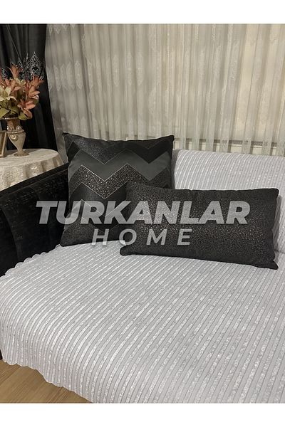 turkanlarhome New Model Sponge Striped Sofa Sofa Bed Sofa Cover Gray Color