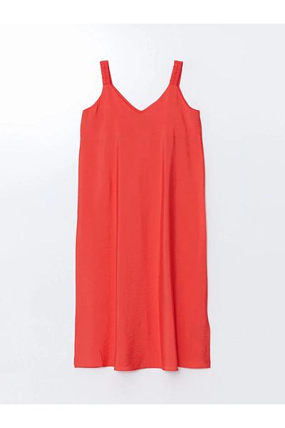 LC Waikiki Φόρεμα LCWAIKIKI Classic Red V λαιμόκοψη σε γραμμή Α