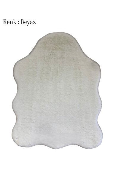 Saray Life Tavşan Tüyü Peluş Post Süet Tabanlı Beyaz Renk Ultra Yumuşak Post ...