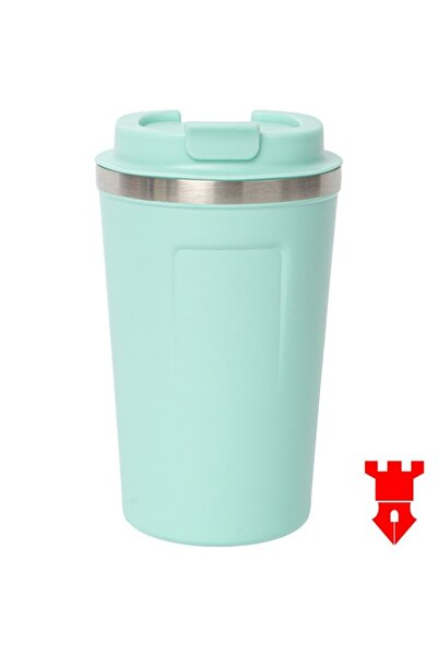 KALE PROMOSYON ترمس زجاجي سعة 380 مل، طبقة مزدوجة، غطاء مفرغ من الفولاذ المقا...