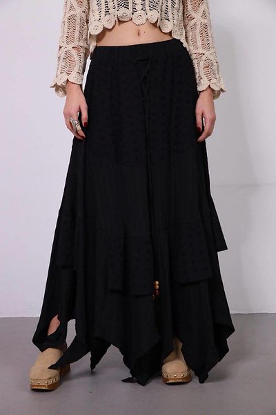 FASHION COCKTAIL Corset gotic cu franjuri în față, țesătură naturală lejeră, talie autentică, elastică, fustă cu design combinat