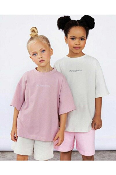 VESTIR BIEN Set de îmbrăcăminte pentru copii, imprimat cu text, 100% bumbac