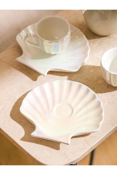 LC Waikiki Lcw Home Sea Shell Figured 2-Person Porcelain Coffee Cup Set 90 ml