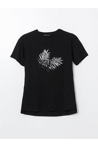 LC Waikiki Tricou de damă LCWAIKIKI Classic Crew Deck cu paiete