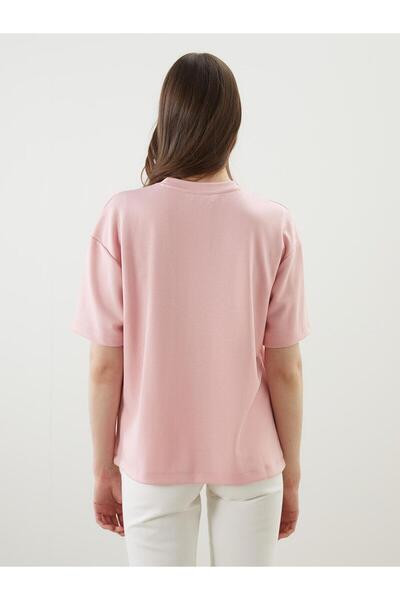 LC Waikiki Γυναικείο μπλουζάκι LCWAIKIKI Classic Crew Neck με στάμπα Oversize