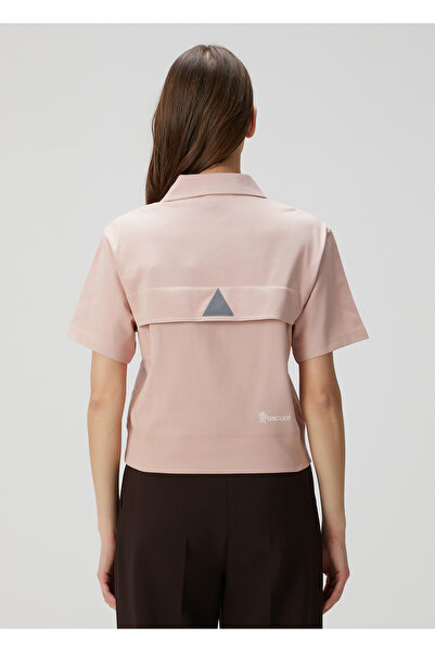 MONCLER GRENOBLE Gren Dynamics Açık Pembe Polo Yaka T-shirt